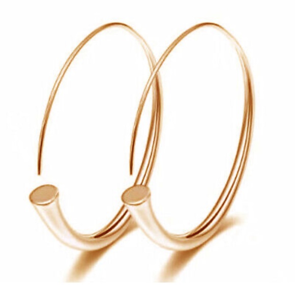 NEW 18k Gold Plated /Silver Hoop Earrings - Picture 3 of 3